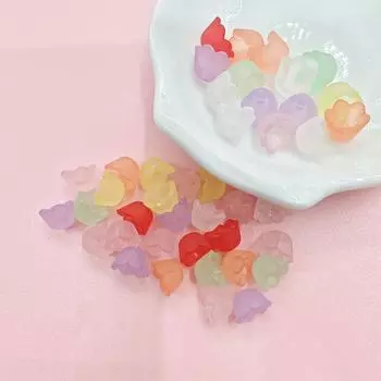 9*7 мм 40 шт. изысканные ювелирные аксессуары подвески ручной работы для изготовления ювелирных изделий маленькие цветочные бусины красочный акриловый материал ручной работы about 9*7mm 40pcs фиолетовый