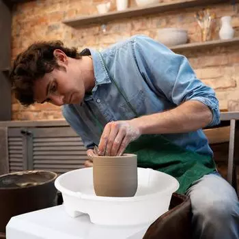 9,85-дюймовый гончарный круг, керамическая формовочная машина, 350 Вт, электрическая ручка, педаль управления, съемная раковина для школы, DIY, художественные ремесла