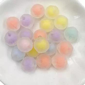 9*9.6мм 20ШТ Круглые Акриловые Рассыпные Бусины Модные Матовые Ювелирные Аксессуары Для Изготовления Украшений DIY Ожерелье Браслеты Брелок Материал Ручной Работы оранжевый