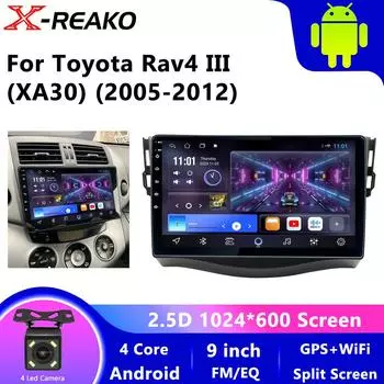 9 Android 12 автомобильное радио для Toyota RAV4 Rav 4 2005-2013 мультимедийный проигрыватель 2Din Carplay DSP навигация GPS Net WIFI стерео DVD 1GB+32GB carplay