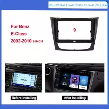9 Android автомобильный радиоприемник пластиковая панель панели рамка для Mercedes Benz E-класса W211 E200 E220 E300 E350 E240 2002 - 2010 DVD монтаж 9 inch