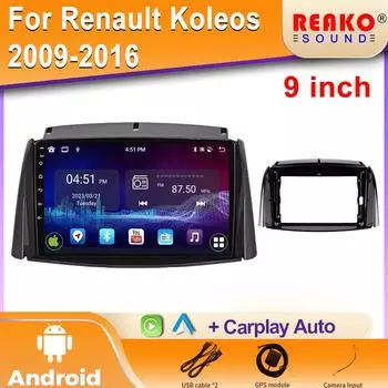 9 Android RAM 4G ROM 64G для Renault Koleos 2009-2016 автомобильный DVD GPS навигация радио мультимедийный плеер стерео головное устройство 4 core 1GB+32GB carplay