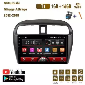 9 автомобильное радио для Mitsubishi Mirage Attrage 2012-2018 мультимедийный плеер DVD колонки головное устройство аудио WIFI 1 + 16 ГБ