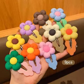9 color random hair clips Korean version BB clip flower clip hair accessories