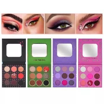 9-цветные тени для век, подходят для макияжа в готическом стиле на Хэллоуин, стойкие темные тени для век One Size фиолетовый