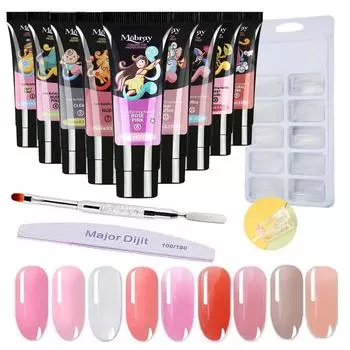 9 цветов 15 мл быстросохнущий клей для ногтей прозрачные формы для ногтей зажим для ногтей маникюрный набор для самостоятельного дизайна ногтей Set 3