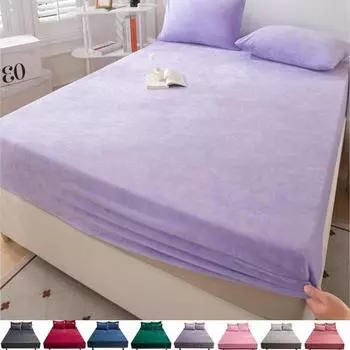 9 цветов, двуспальная кровать, наматрасник, бархатная защита для кровати, зимняя мягкая эластичная флисовая простыня для пары, одна королева, король Bed sheet (90x200x25cm) темно-серого