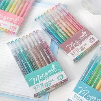 9 цветов, гелевая ручка-хайлайтер для детей, ручка для граффити для скрапбукинга, 0,5 мм, красочные канцелярские принадлежности, ручка для журналов, принадлежности для рисования и письма