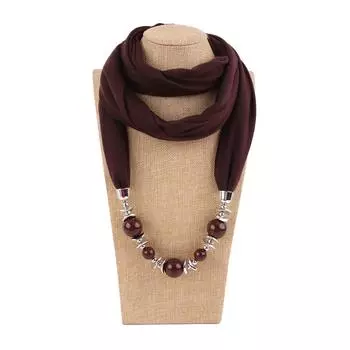 9 Цветов Этнический Уникальный Шарф Ожерелья Смола Кулон Шейный Платок Заявление Женщины Богемия Ожерелье коричневый