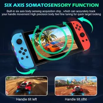 9 цветов JOY 02 Pad Controller RGB LED Switch LR Joypad для NS Switch/Lite/OLED Joycons Gamepad Joystick с двойной вибрацией