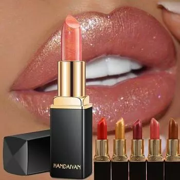 9 цветов Mermaid Ji Shiny Pearlescent Warm Lipstick Lip Stain High Pigmented Long Lasting Lip Gloss Lip Makeup Gift 01