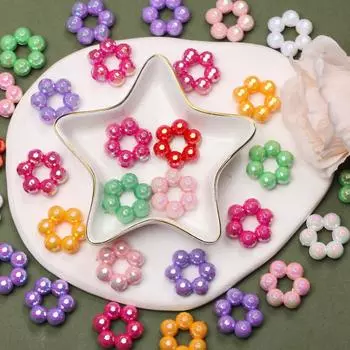 9 цветов модные свободные бусины браслеты 10 шт ожерелье изготовление ювелирных изделий круглые DIY акрил 21.7*8.2 мм красный