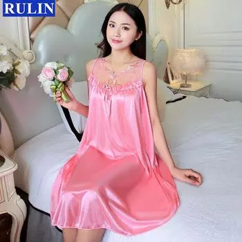 9 цветов шелковистое платье для сна Ночное платье для женщин Женское пижамное платье Сексуальная ночная рубашка