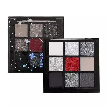 9 цветов тени для век матовые водостойкие яркие цвета блеск для глаз устойчивые к выцветанию высокая адгезия палитра для глаз подарок блестящий (Галактика Z099)