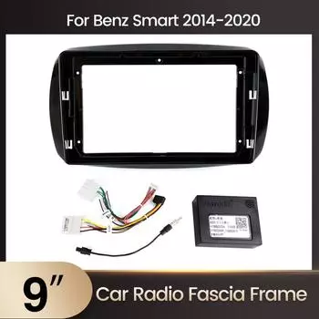 9 дюймов для Benz Smart 453 Fortwo 2014-2020 Android Car Radio Stereo Fascia Frame Cable Car Mount чёрный