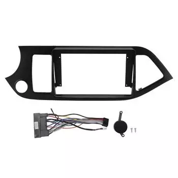 9-дюймовая 2-Din автомобильная стереосистема радиоприемника защитная точная посадка черная рамка для панели навигации замена Without Power Cord