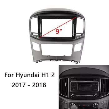 9-дюймовая автомобильная панель для HYUNDAI H1 Starex i800 iMax iLoad 2016-2018, видеопанель, плеер, аудиопанель, комплект для крепления на приборную панель в рамке 2 Din серебряный