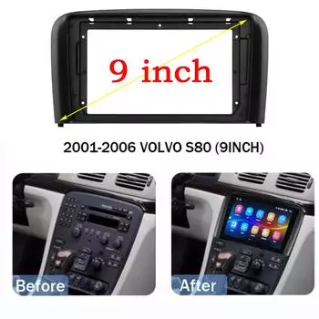 9-дюймовая автомобильная рамка адаптер панели приборов Canbus Box Android Radio Dash Panel Kit для Volvo S80 2001-2006 9