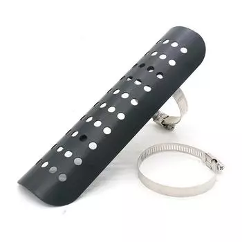 9-дюймовая черная выхлопная труба глушителя мотоцикла, теплозащитный кожух, универсальная защита сзади чёрный