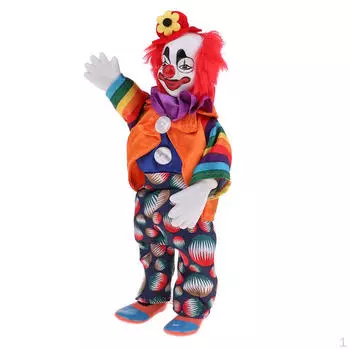 9-дюймовая фарфоровая улыбающаяся кукла-клоун в красочных нарядах, забавная кукла-арлекин, реквизит, Хэллоуин