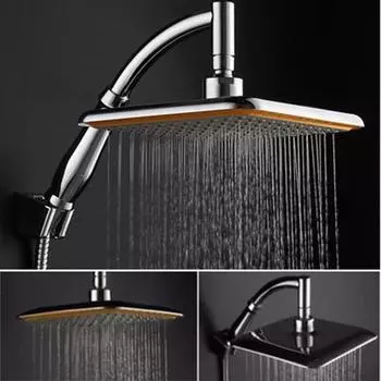 9-дюймовая металлическая насадка для душа с квадратным верхом и удлинительной трубкой, хромированный набор для ванной комнаты