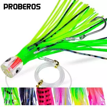 9-дюймовая приманка для драг-рыбалки, акриловая приманка с усами осьминога, кальмара, мягкая приманка, смола для морской рыбалки, биомиметическая мягкая приманка с выпуском воды 23CM/96G