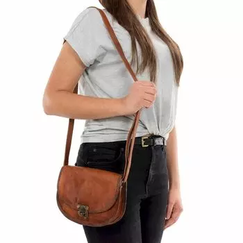 `9-дюймовая сумка через плечо из натуральной кожи, женские сумки-кошельки, сумки-мессенджеры, сумки-мессенджеры 9 x 7 x 3 in коричневый