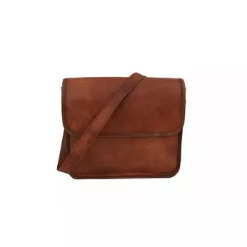 9-дюймовая сумка через плечо, кошелек, сумка, сумка через плечо, сумки-мессенджеры из козьей кожи 9 x 7 x 3 in коричневый