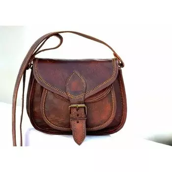 9-дюймовая женская сумка через плечо из натуральной козьей кожи, коричневая сумка ручной работы. 7X9X4 коричневый