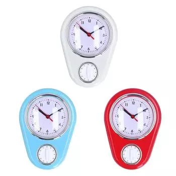 9-дюймовые настенные часы с таймером для кухни, многофункциональные, инновационные, точные, бесшумные кварцевые часы White