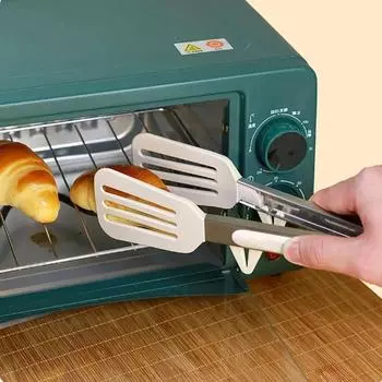 9-дюймовые щипцы для еды Щипцы из нержавеющей стали Силиконовые антипригарные зажимы для приготовления пищи Инструменты для приготовления салатов и хлеба на открытом воздухе Кухонные принадлежности