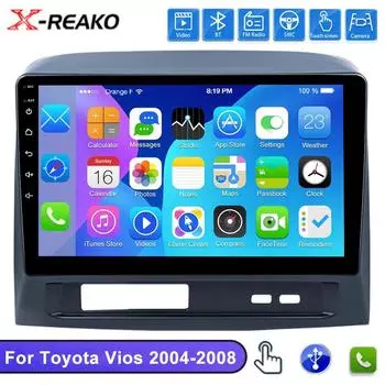 9-дюймовый Android 12 для Toyota VIOS 2004-2008 Auto Carplay автомобильный радиоприемник мультимедиа видеоплеер GPS Bluetooth 1GB+32GB carplay
