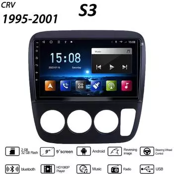 9-дюймовый Android-автомобильный радиоприемник для Honda CRV 1995-2001, навигация, мультимедийный видеоплеер, стерео головное устройство Carplay, WIFI, 2 + 32 ГБ 1+16GB
