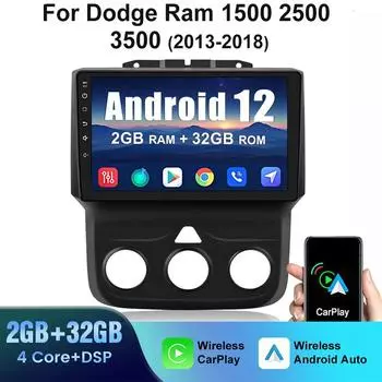 9-дюймовый Android автомобильный радиоприемник для Dodge Ram 1500 2500 3500 2013-2018 Carplay автомобильный стерео Android 13.0 радио GPS мультимедиа видеоплеер