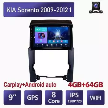 9-дюймовый Android Carplay для KIA Sorento 2009-2012 1, автомобильный радиоприемник, мультимедийный видеоплеер, GPS-навигация, WIFI, 4 + 64 ГБ 2+32GB