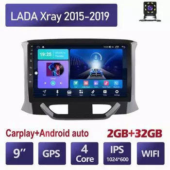 9-дюймовый Android Carplay для LADA Xray 2015-2019, автомобильный радиоприемник, мультимедийный видеоплеер, GPS-навигация, WIFI, 2 + 32 ГБ 1+16GB