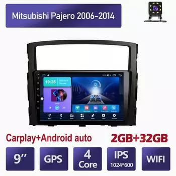 9-дюймовый Android Carplay для Mitsubishi Pajero 2006-2014, автомобильный радиоприемник, мультимедийный видеоплеер, GPS-навигация, WIFI, 2 + 32 ГБ 1+16GB