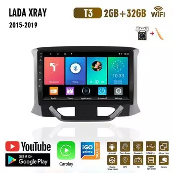 9-дюймовый Android для LADA Xray X ray 2015-2019 автомобильный радиоприемник GPS WIFI мультимедийный плеер авторадио штатное устройство Carplay 2 + 32 ГБ 1+16GB