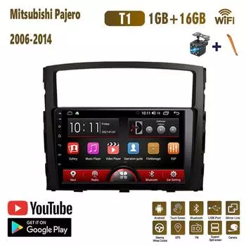 9-дюймовый Android для Mitsubishi Pajero 2006-2014, автомобильный радиоприемник, мультимедийный видеоплеер, GPS-навигация, WIFI, 1 + 16 ГБ