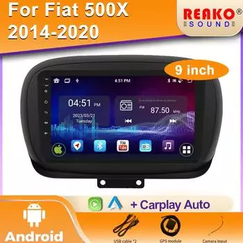 9-дюймовый Android-мультимедийный автомагнитола для FIAT 500X 2014-2020 GPS-навигатор, стерео, восьмиядерный процессор Carplay, 4G, WIFI, экран 4 core 1GB+32GB carplay