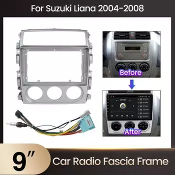 9-дюймовый автомобильный медиаплеер защитная рамка для экрана стереопанели жгут проводов шнура питания кабель адаптера монтажный комплект для Suzuki Liana 1 pcs