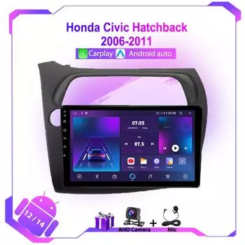 9-дюймовый автомобильный мультимедийный проигрыватель для Honda Civic Hatchback 2006-2011 WIFI BT Carplay GPS навигация радио стерео головное устройство Android Auto
