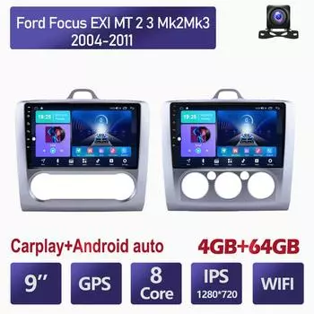 9-дюймовый автомобильный радиоприемник 2 Din для Ford Focus EXI MT 2 3 Mk 2 2004-2011, мультимедийный видеоплеер, навигация, Android Auto 2 Din 2+32GB,A