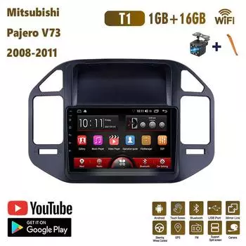 9-дюймовый автомобильный радиоприемник на базе Android для Mitsubishi Pajero V73 2008-2011, автомобильный мультимедийный проигрыватель, DVD-колонки, головное устройство, аудио, WIFI, 1 + 16 ГБ
