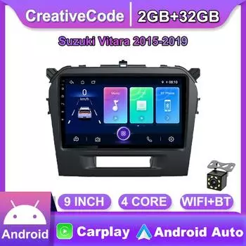 9-дюймовый автомобильный радиоприемник на базе Android Carplay для Vitara 2015-2019, мультимедийный видеоплеер, GPS-навигация, WIFI, 2 + 32 ГБ 1+16GB