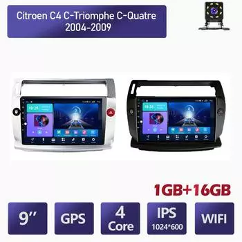 9-дюймовый автомобильный стерео радио для Citroen C4 C-Triomphe C-Quatre 2004-2009 Android автомобильный мультимедийный видеоплеер GPS-навигация WIFI 1 + 16 ГБ 1+16GB,black