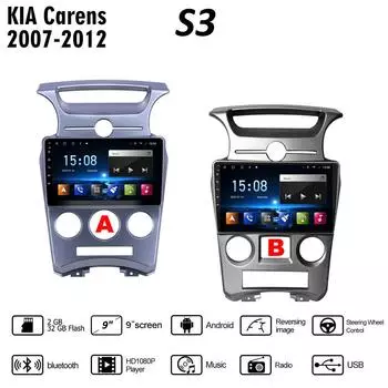 9-дюймовый беспроводной автомобильный радиоприемник на базе Android Carplay для KIA Carens 2007-2012, автомобильный мультимедийный видеоплеер, GPS-навигация, WIFI, 2 + 32 ГБ 1+16GB,A