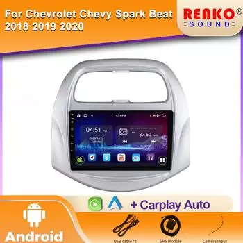9-дюймовый беспроводной Carplay Android Auto Car Radio Multimedia Stereo для Chevrolet SPARK BEAT 2018 2019 Wifi 4G GPS 2din dvd 4 core 1GB+32GB carplay