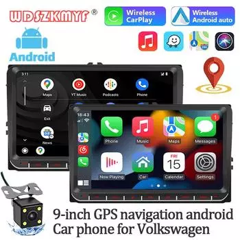 9-дюймовый беспроводной Carplay Android авто Bluetooth Android 13 WIFI GPS 2Din автомобильное радио для моделей VW интеллектуальные системы автомобиля