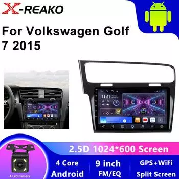 9-дюймовый Carplay 2 Din Android 13 автомобильный радиоприемник для Volkswagen Golf 7 2013 - 2017 черный серый видеоплеер GPS DSP Авторадио RDS 4 core 1GB+32GB carplay